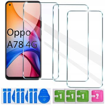 3x kaljeno staklo za Oppo A78 4G zaštitna folija za ekran 9H set od 3