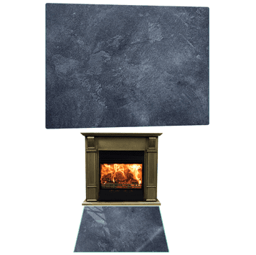 STAKLO ZA KAMIN KALJENO STAKLO DIMENZIJE PODNOŽJA 65x60cm GRAFIKA KAMEN