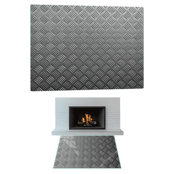 STAKLO ZA KAMIN KALJENO STAKLO DIMENZIJE PODNOŽJA 65x60cm GRAFIKA METAL