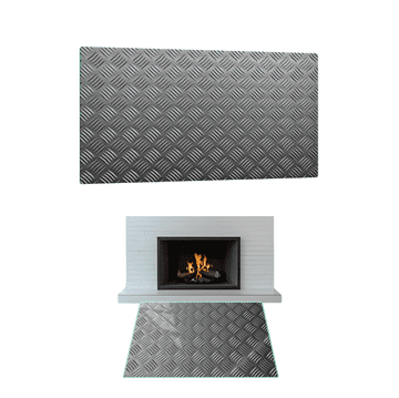 STAKLO ZA KAMIN KALJENO STAKLO DIMENZIJE PODNOŽJA 70x52cm GRAFIKA METAL