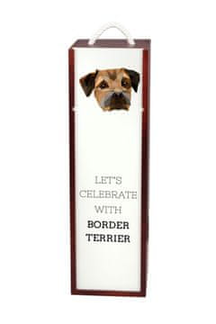 Border terijer - geometrijska kutija za vino s fotografijom i natpisom