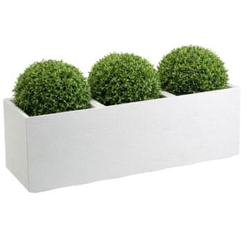 Donica Betonique na kotačićima, ploča od recikliranog materijala, krem boja, 90x30xh30 cm