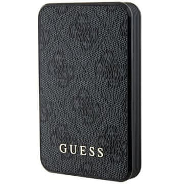 Guess Powerbank 15W 5000mAh 4G koža metalni logo crni
