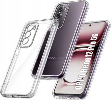Futrola za Oppo Reno 12 Pro 5G, mekana, tanka, prozirna stražnja strana + 9H staklo