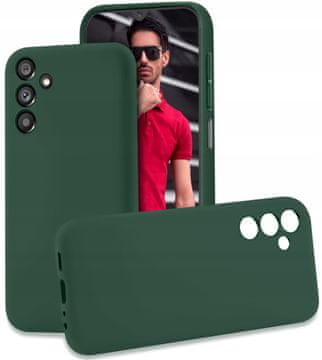Silikonska mat maska za Samsung Galaxy M34 5G, zelena + staklo