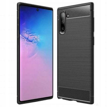 Futrola za Samsung Galaxy Note 10, silikonska, mat stražnja strana, crna + staklo