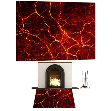 STAKLO ZA KAMIN KALJENO STAKLO DIMENZIJE PODNOŽJA 70x52cm LAVA GRAFIKA