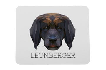 Leonberger - geometrijska podloga za miša s fotografijom i natpisom