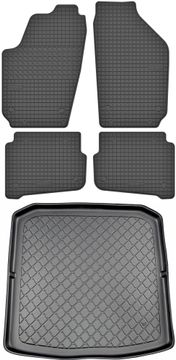 Škoda Fabia I 6Y Kombi od 2000-2007. Komplet - gumeni tepisi za avto + tepih za prtljažnik