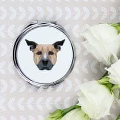 Staffordshire Bull Terrier, Staffik, Staffi - ogledalo s fotografijom i geometrijskim natpisom tvrtke