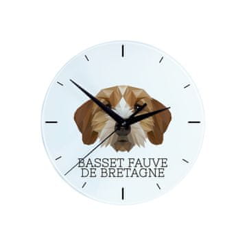 Basset Breton, Basset Fauve de Bretagne - geometrijski zidni sat s fotografijom i natpisom a