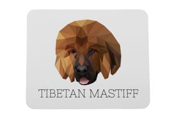 Tibetanski mastif, tibetanski pas - geometrijska podloga za miša s fotografijom i natpisom