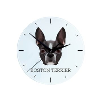 Bostonski terijer, Bostonski bul terijer - geometrijski zidni sat s fotografijom i natpisom