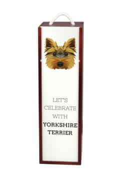 Yorkshire terijer, York, York, Yorkie - geometrijska kutija za vino s fotografijom i natpisom