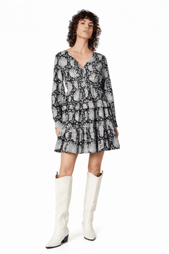 - ŽENSKA HALJINA S DUGIM RUKAVIMA - LUCY DRESS GMK-0723-04518-S OTISKOM DLANA 38