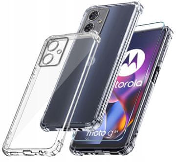 Futrola za Motorola Moto G54 5G/Power Edition, prozirna, otporna na udarce + 9H staklo