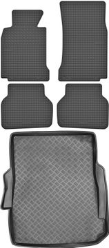 BMW 5 E39 Sedan od 1995-2004. Set – gumeni podmetači za automobil i tepih za prtljažnik