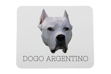Argentinski pas, Dogo Argentino - geometrijska podloga za miša s fotografijom i natpisom