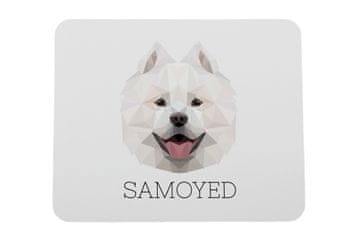 Samojed, Samojed, Samojedskaja - geometrijska podloga za miša s fotografijom i natpisom