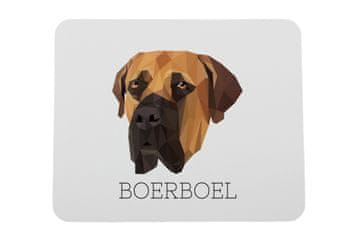 Boerboel, južnoafrički mastif - geometrijska podloga za miša s fotografijom i natpisom