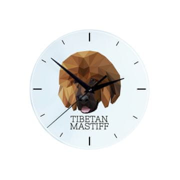 Tibetanski mastif, tibetanski pas - geometrijski zidni sat s fotografijom i natpisom a