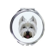 Zapadnoškotski bijeli terijer, westie - ogledalo s fotografijom i geometrijskim natpisom