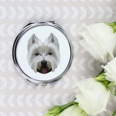 Zapadnoškotski bijeli terijer, westie - ogledalo s fotografijom i geometrijskim natpisom