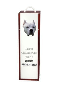 Argentinski pas, Dogo Argentino - geometrijska kutija za vino s fotografijom i natpisom a
