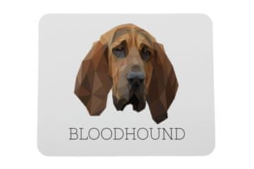 Bloodhound, pas sv. Huberta - geometrijska podloga za miša s fotografijom i natpisom