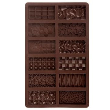 Northix Silikonski kalup za čokoladu, 27,5 x 17 cm, kapacitet 12 pločica