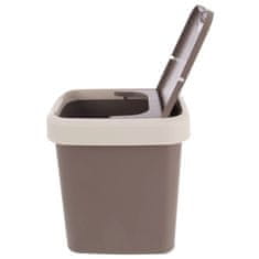 Northix 12L smeđa plastična kanta za smeće s poklopcem