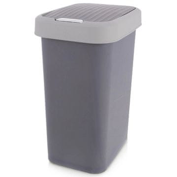 Northix 25L siva plastična kanta za smeće s poklopcem