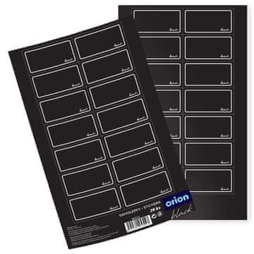 Northix Samoljepljive crne etikete za staklenke, 28 komada, 4,7 x 2,5 cm