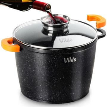 Northix Granitni lonac sa staklenim poklopcem, 24 cm, kapacitet 6,7 l