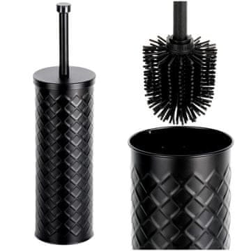 Northix Silikonska četka za WC s metalnim stalkom, crna 38x10 cm