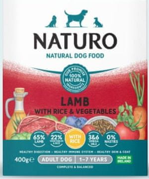Naturo | Odrasli | Pladanj 400g - Janjetina s smeđom rižom i povrćem 400g