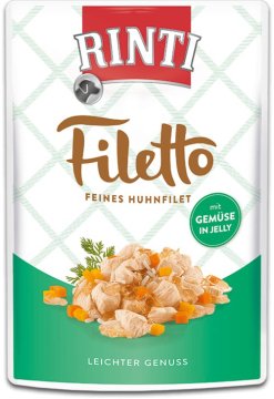 Rinti | Filetto | Pileći fileti u želeu - vrećica od 100 g - sa 100 g povrća