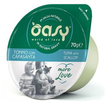 Oasy Cat | Više ljubavi | Zelena čaša 70 g - Tuna s jakobovim kapicama 70 g