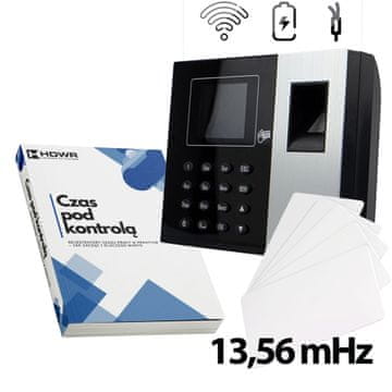 Evidentiranje radnog vremena i prisutnosti USB, WiFi, WEB, P2P, IC Wiegand, LAN, dodatna baterija, 125 kHz i 13,56 mHz + 10 RFID kartica 13,56 mHz + EBOOK