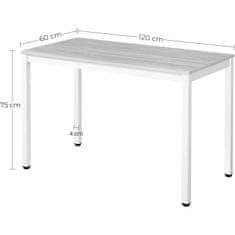 BE Tessa stol 120cm x 60cm - rustikalni / crne noge