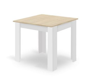 BE NP Stol 80x80 Sonoma Hrast + Bijela