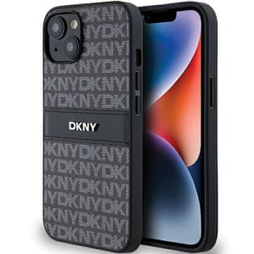 DKNY Futrola za iPhone 14, tvrda, kožna, mono prugasta, metalni logo