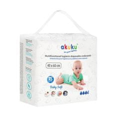 AKUKU Baby Soft jednokratne podloge za previjanje 40x60 cm (a0500) 1 pakiranje - 15 kom.