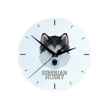 Sibirski haski, Sibirski haski - geometrijski zidni sat s fotografijom i natpisom