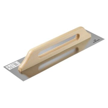 GLETARA OD NEHRĐAJUĆEG ČELIKA Glatka drvena drška 380x130 mm za žbuku i ljepilo