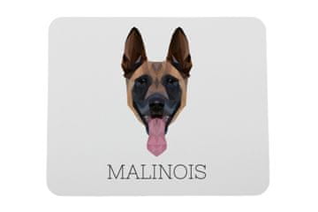Malinois belgijski ovčar - geometrijska podloga za miša s fotografijom i natpisom