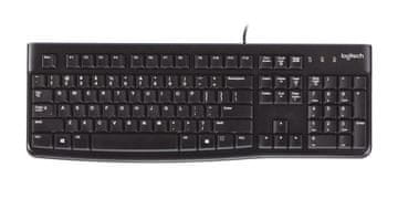 Logitech K120 tipkovnica, UK, OEM, žičana, USB, QWERTY, crna, 920-002524