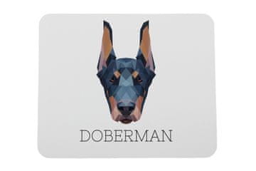 Doberman, Dobermann I - geometrijska podloga za miša s fotografijom i natpisom