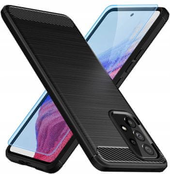 Futrola za Samsung Galaxy A53 5G od karbona, oklopna stražnja maska + staklo