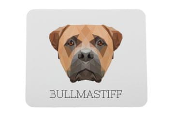 Bulmastiff, Bulmastiff - geometrijska podloga za miša s fotografijom i natpisom